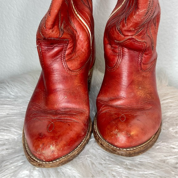 Double H western boots burnt orange heeled rounded toe cowgirl boots wide calf - Picture 3 of 16